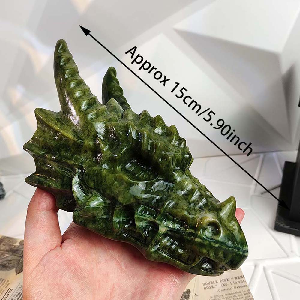 Xiuyan Jade Dragon Head Carving