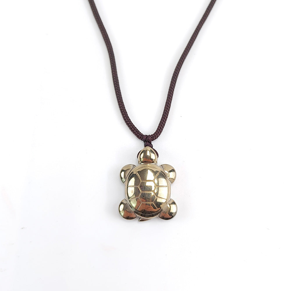 Pyrite Turtle Pendant