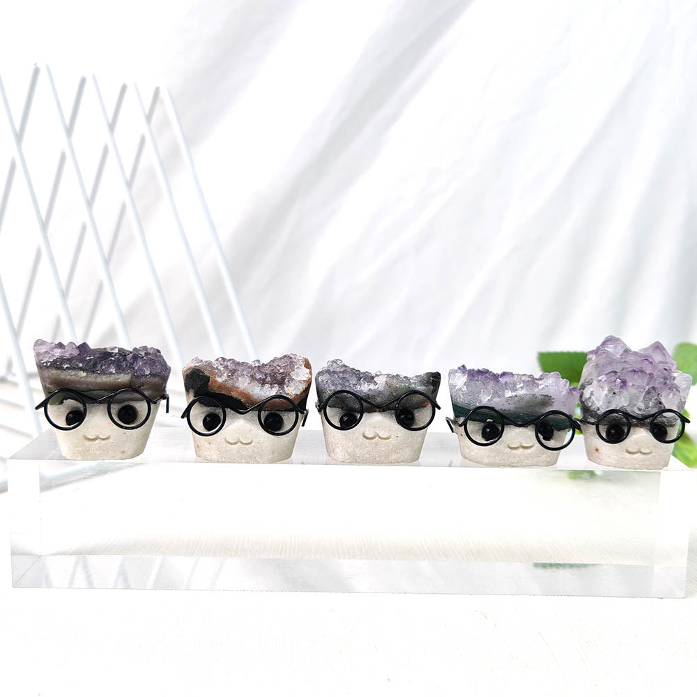 Amethyst Crystal Cluster Hedgehog Handmade Craft