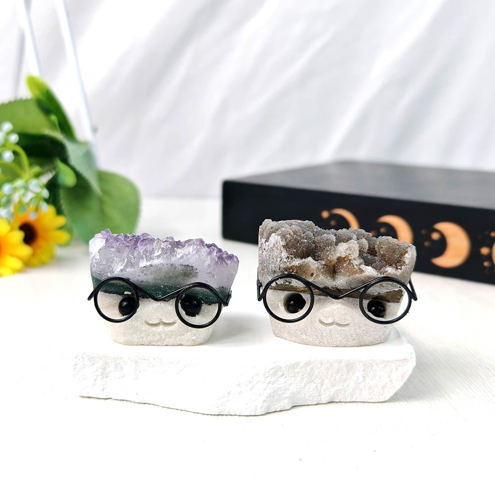 Amethyst Crystal Cluster Hedgehog Handmade Craft