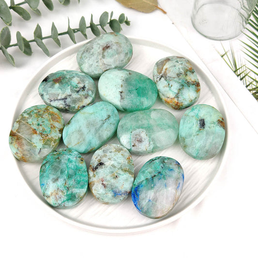 Chrysocolla With Azurite Palm Stone-1KG