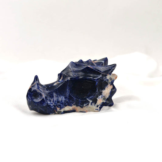 Sodalite Dragon Head Carving