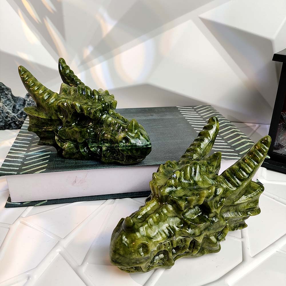 Xiuyan Jade Dragon Head Carving