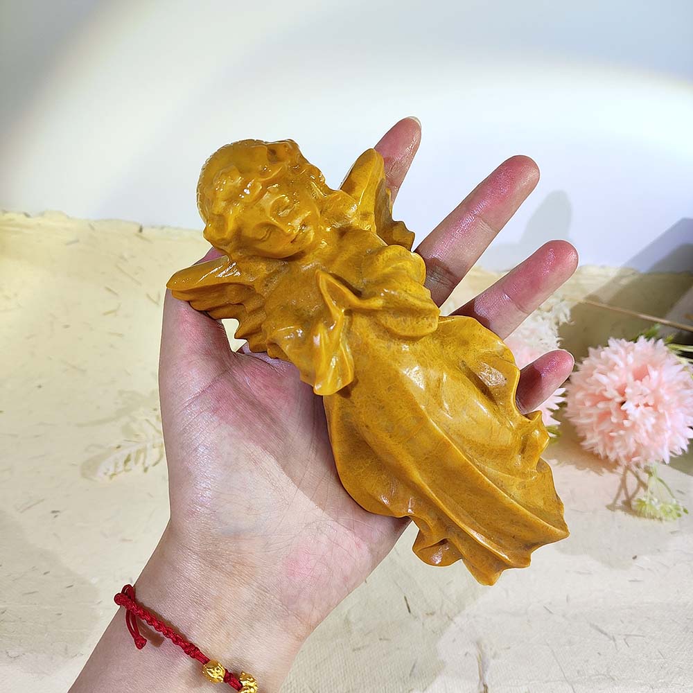 Yellow Jade Angel Carving