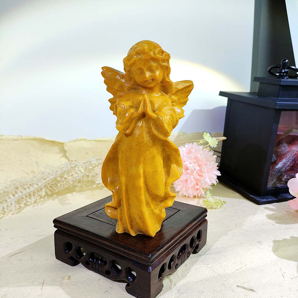 Yellow Jade Angel Carving