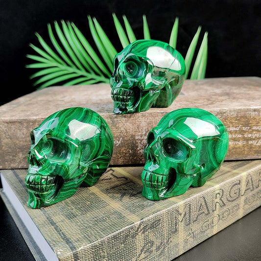 Malachite Skull Carving