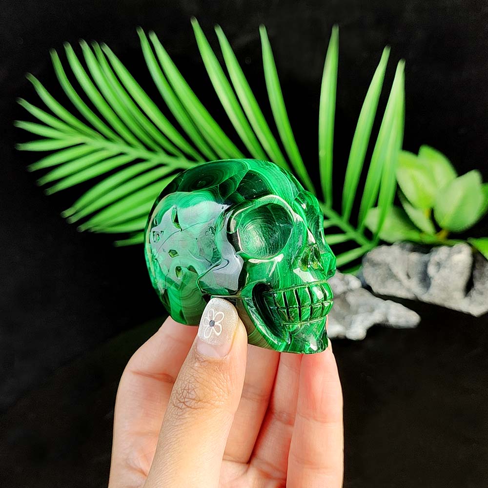 Malachite Skull Carving