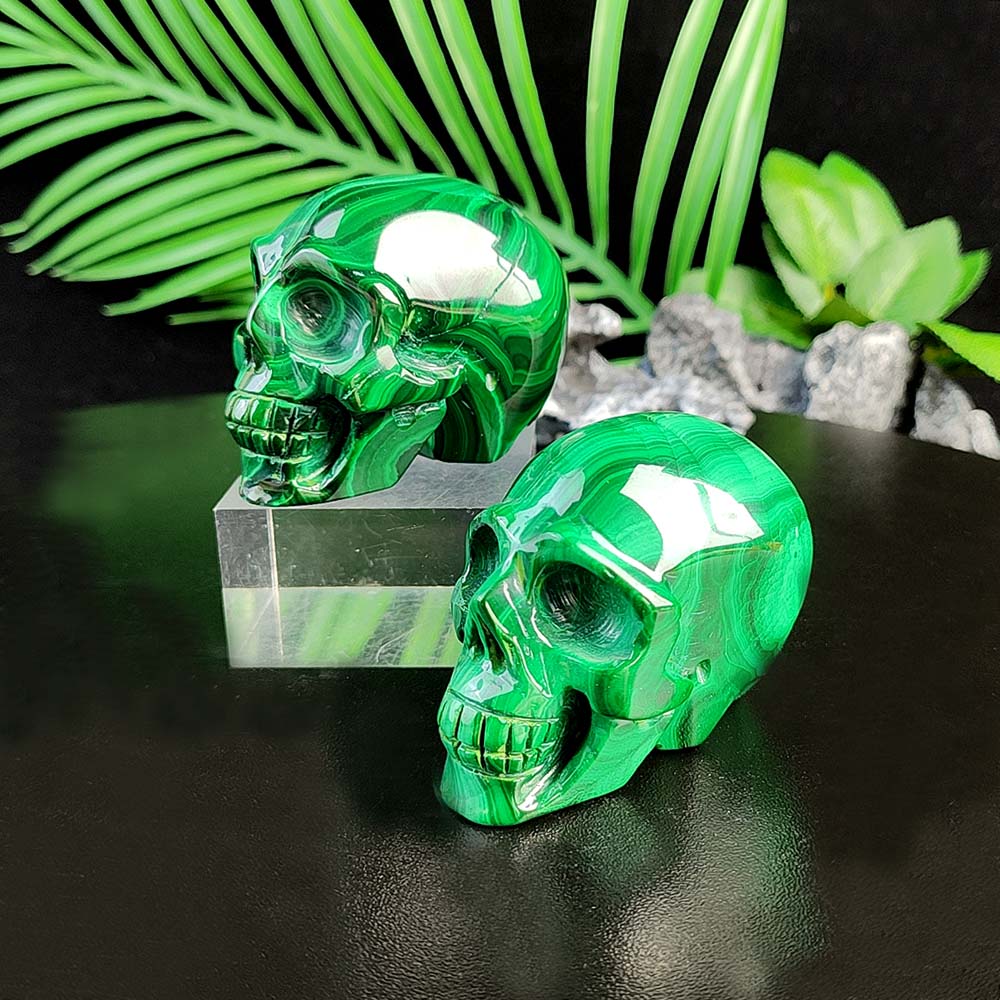 Malachite Skull Carving
