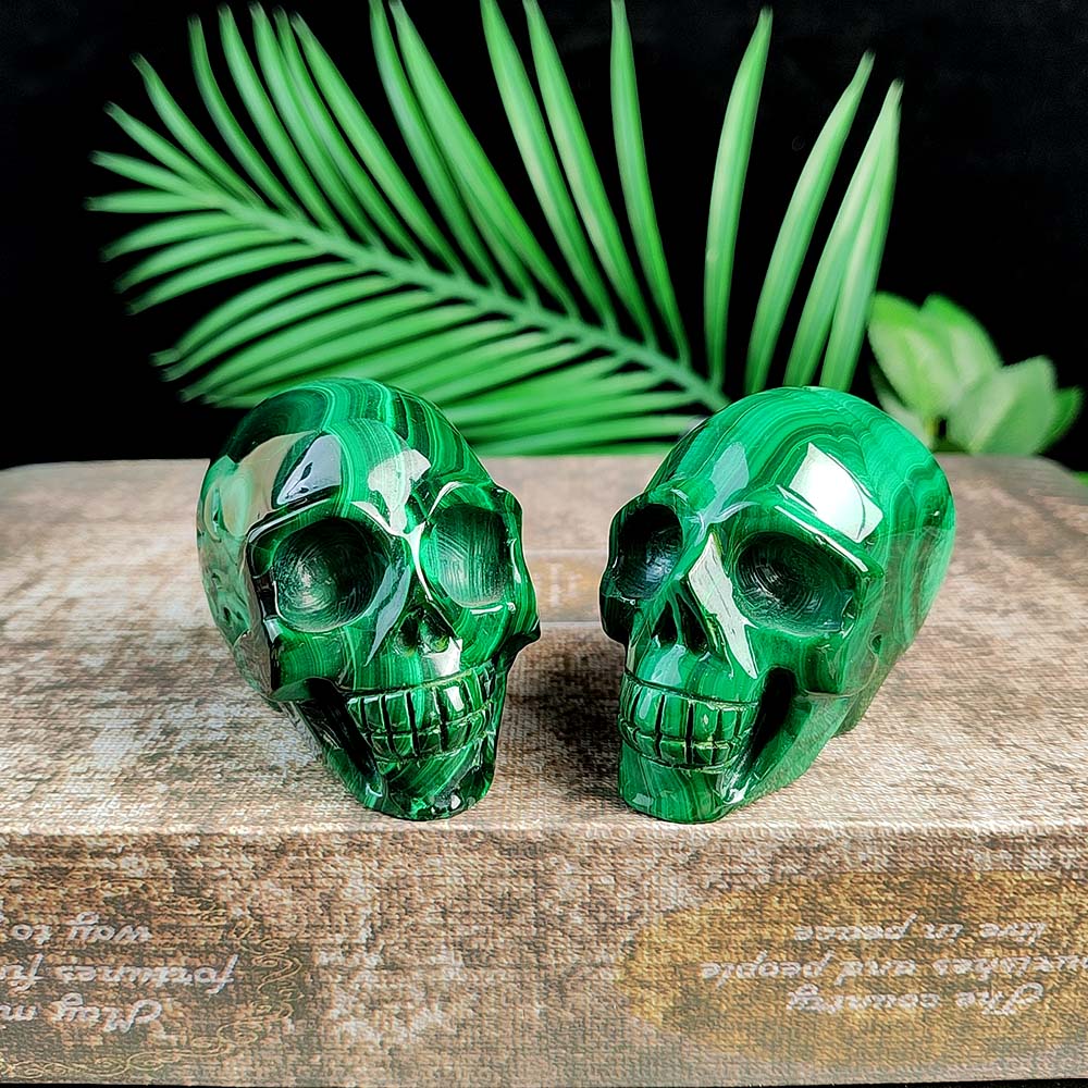 Malachite Skull Carving