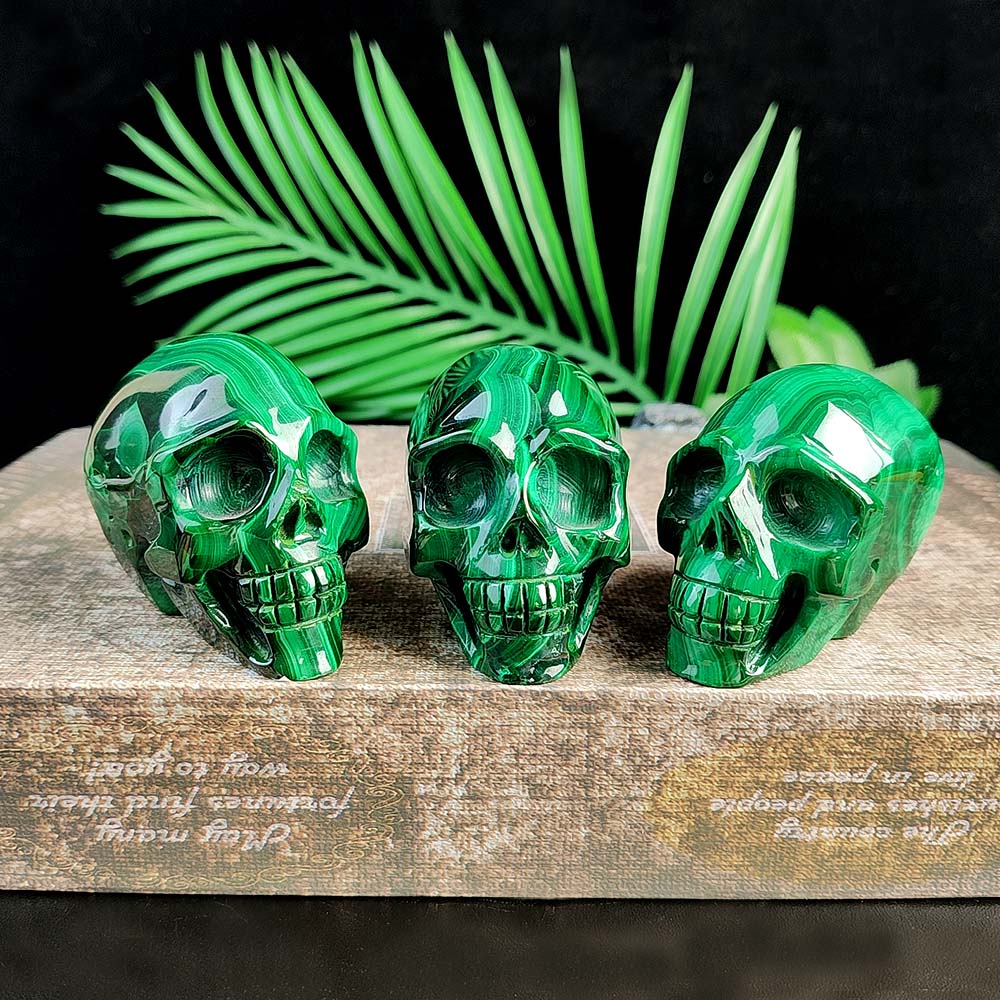 Malachite Skull Carving