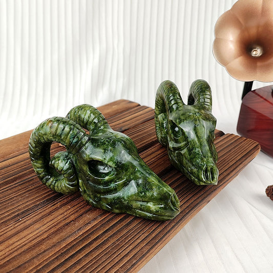 Xiuyan Jade Sheep Head Carving
