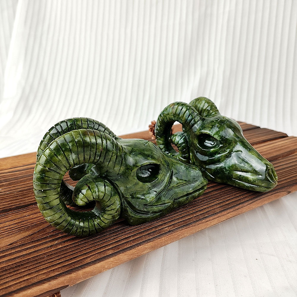 Xiuyan Jade Sheep Head Carving