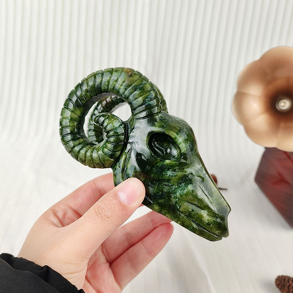Xiuyan Jade Sheep Head Carving