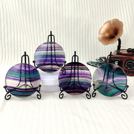 Colorful Fluorite Circular Disc Ornament-1KG