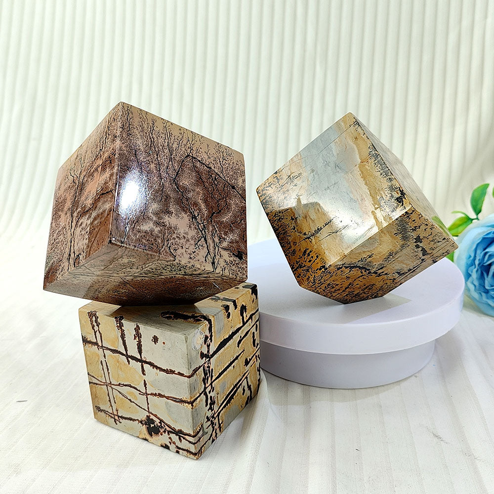 Picture Jasper Cube Ornament-1KG