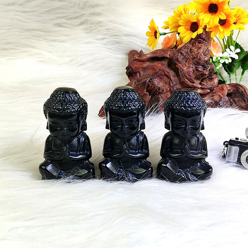 Obsidian Buddha Carving