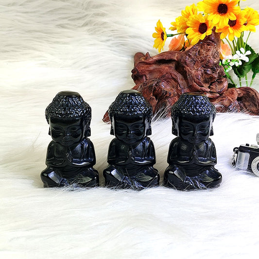 Obsidian Buddha Carving