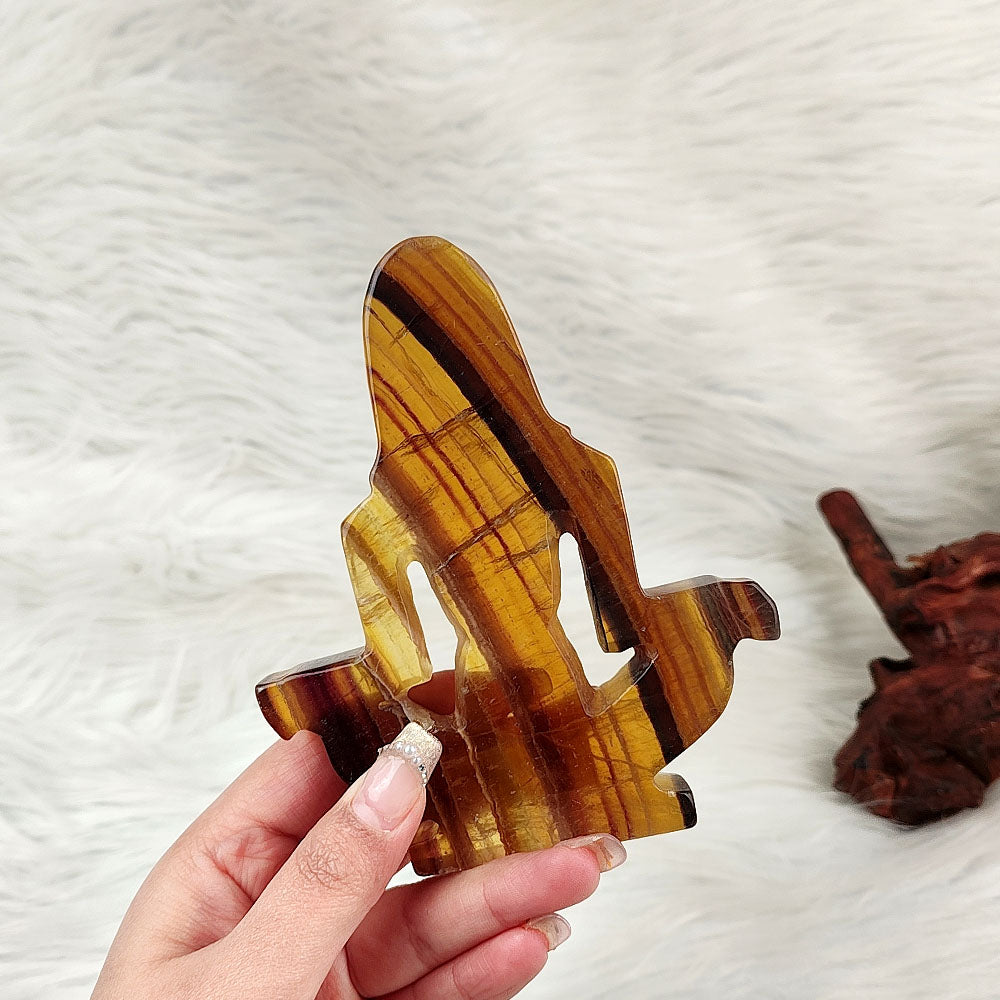 Yellow Fluorite Yoga Female Carving