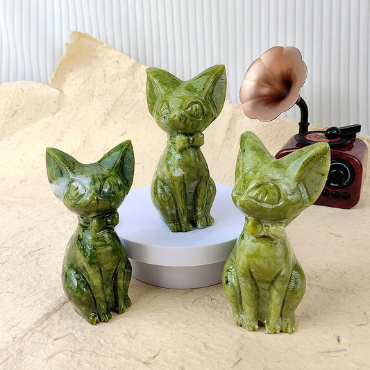 Xiuyan Jade Cat Carving