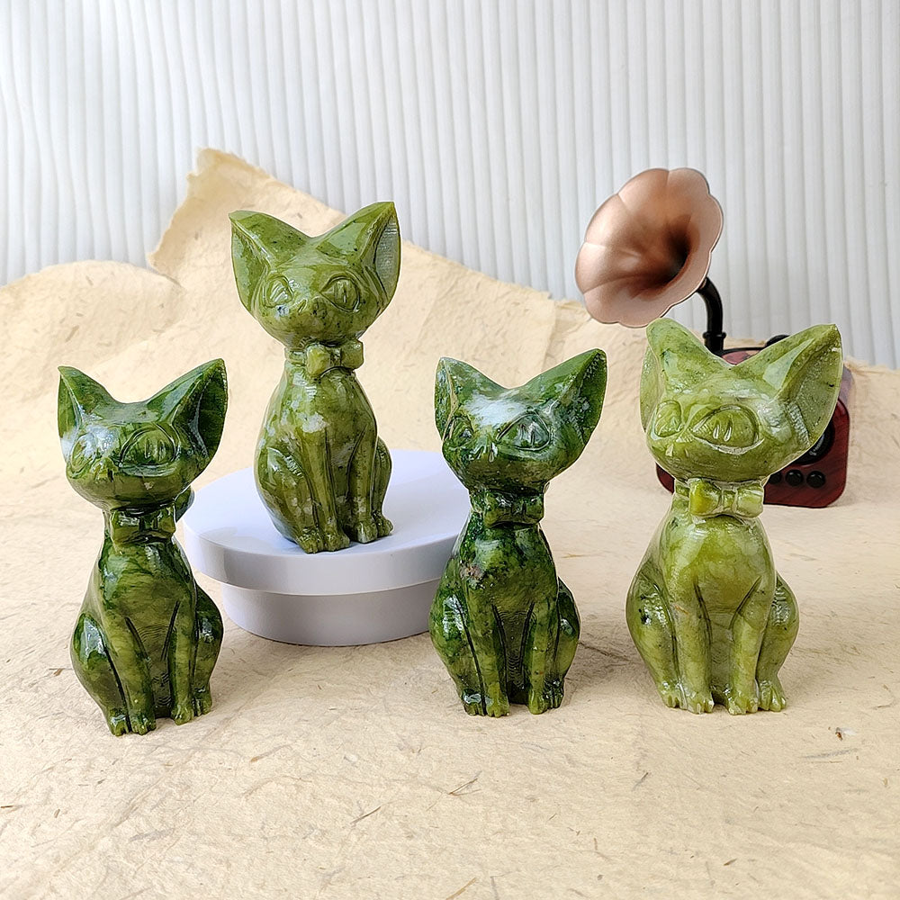 Xiuyan Jade Cat Carving