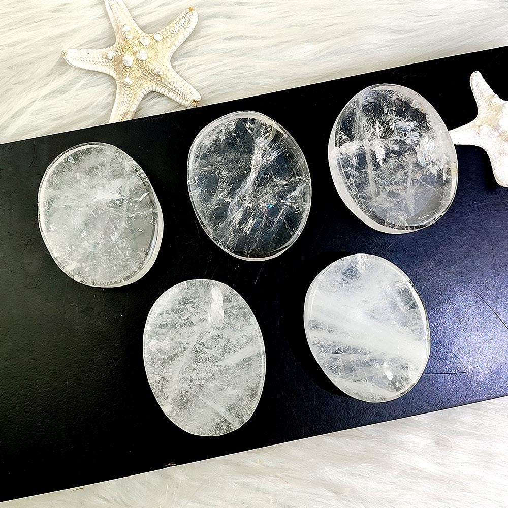 Clear Quartz Palm Stone-1KG