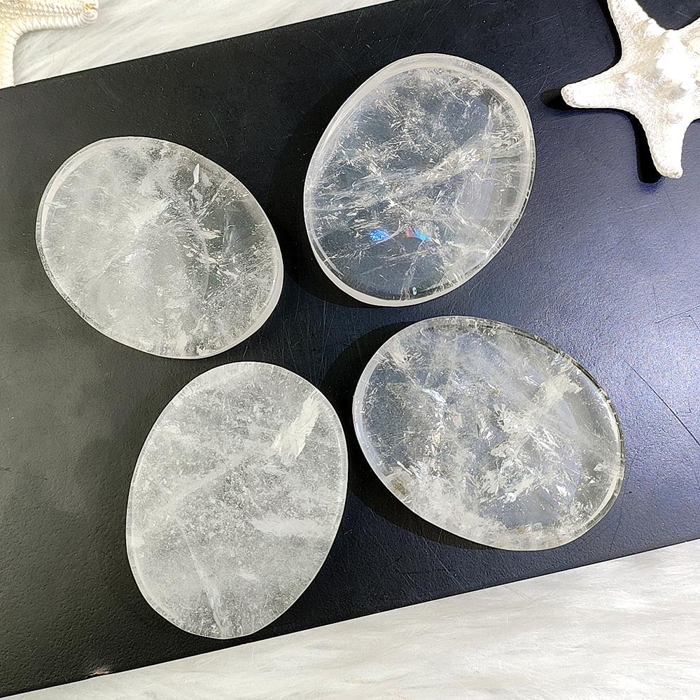 Clear Quartz Palm Stone-1KG