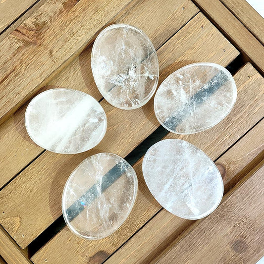 Clear Quartz Palm Stone-1KG