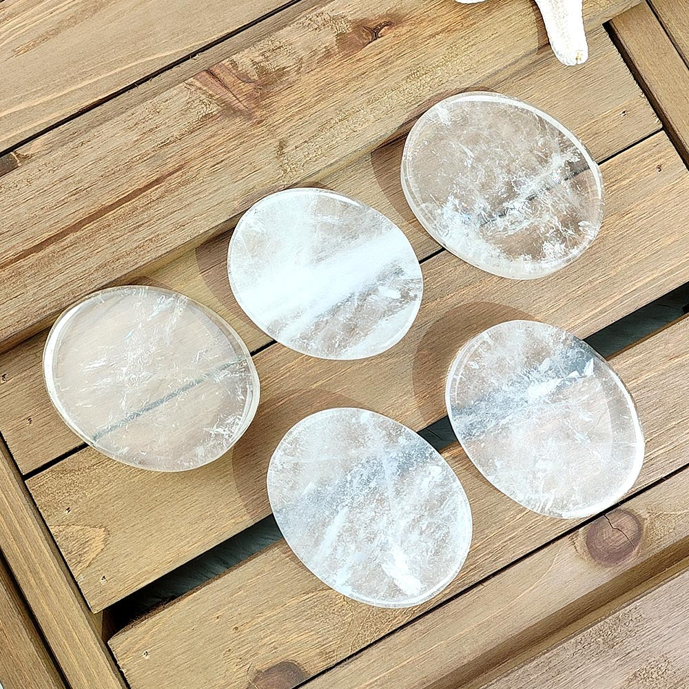 Clear Quartz Palm Stone-1KG