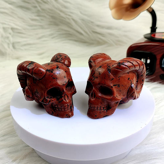 Red Obsidian Skull Carving