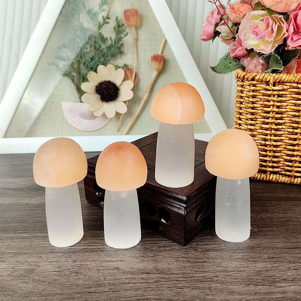 Selenite Mushroom Ornament-1KG
