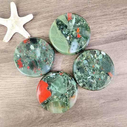 Blood Stone Circular Palm Stone-1KG