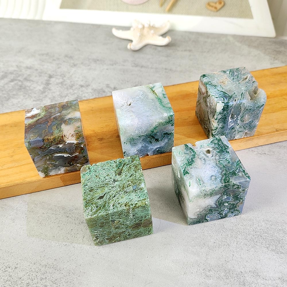 Moss Agate Cube Ornament-1KG