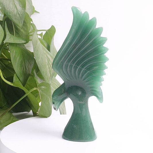 Green Aventurine Hand Carved Eagle Crystal Eagle Crystal Animal Crystal Collectibles