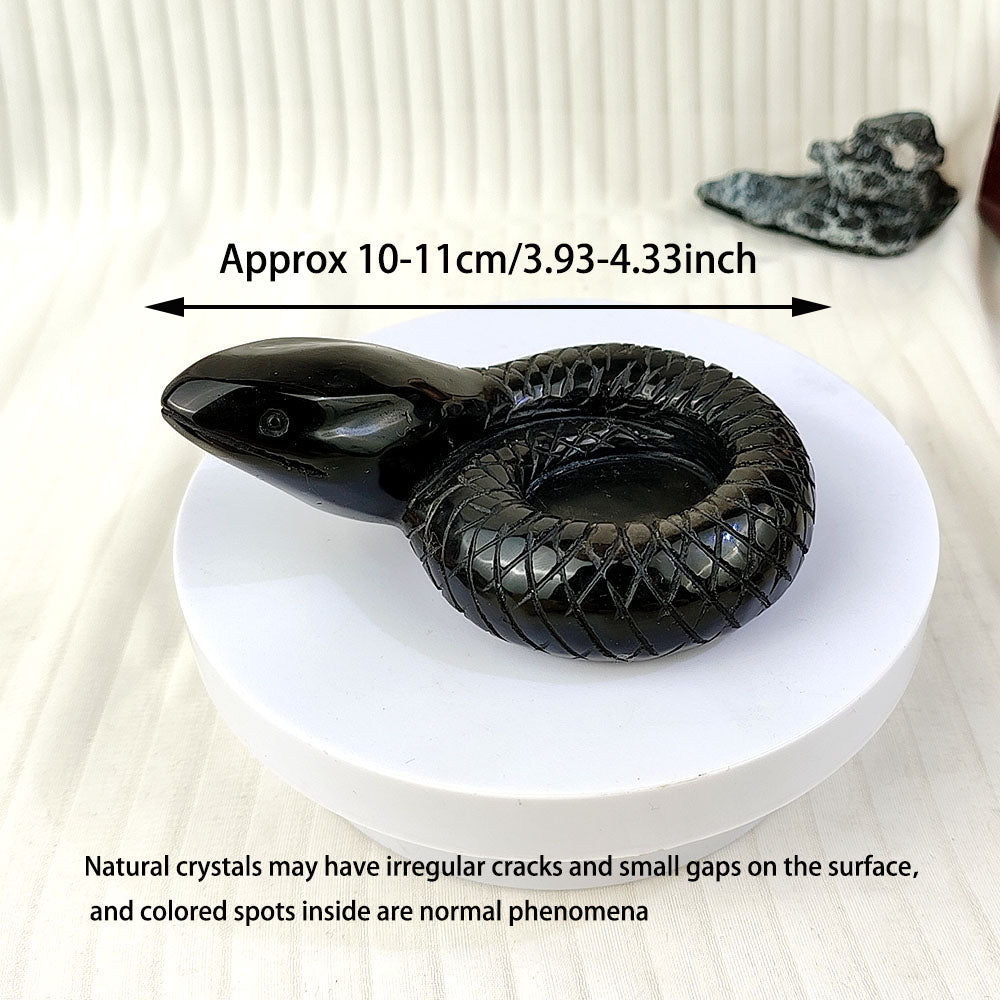 Obsidian Snake Shape Candlestick Ornament