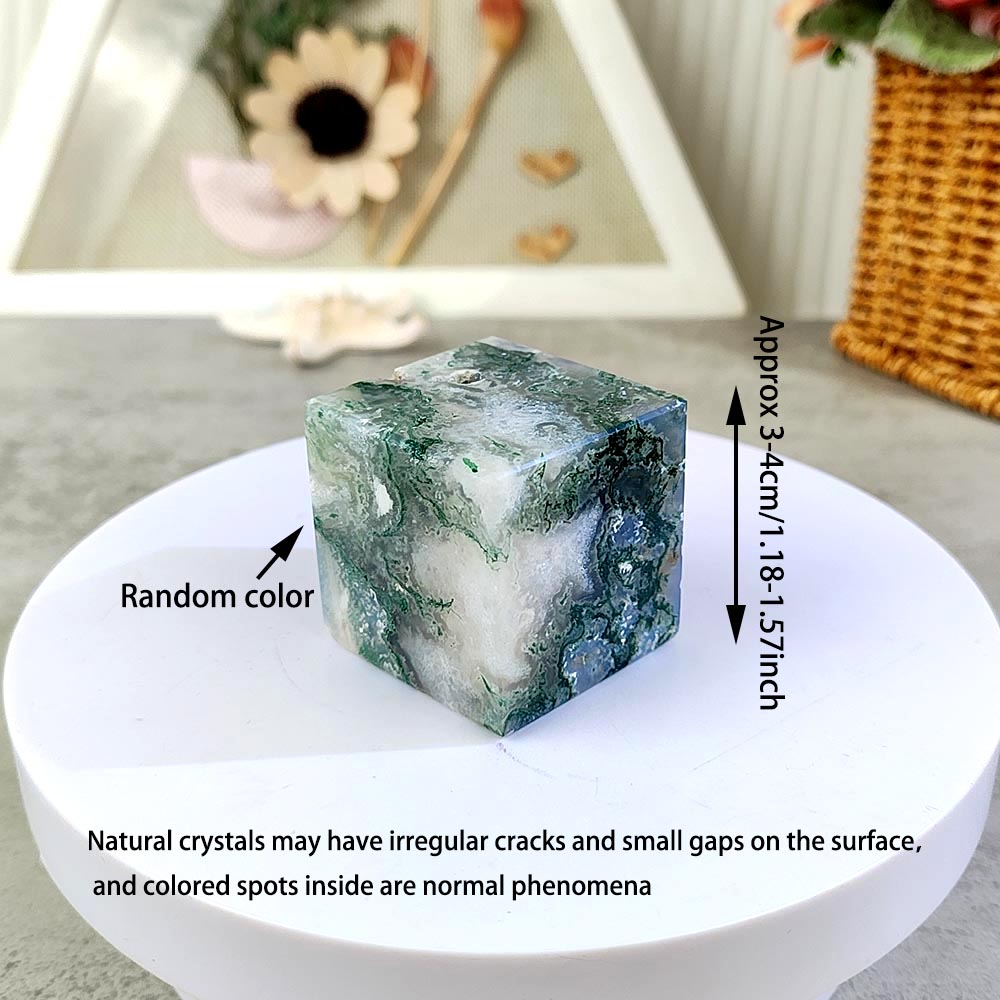 Moss Agate Cube Ornament-1KG
