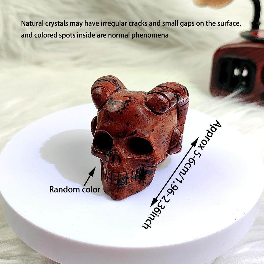 Red Obsidian Skull Carving