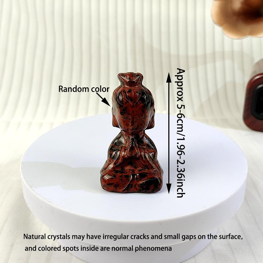 Red Obsidian Female Buddha Carving