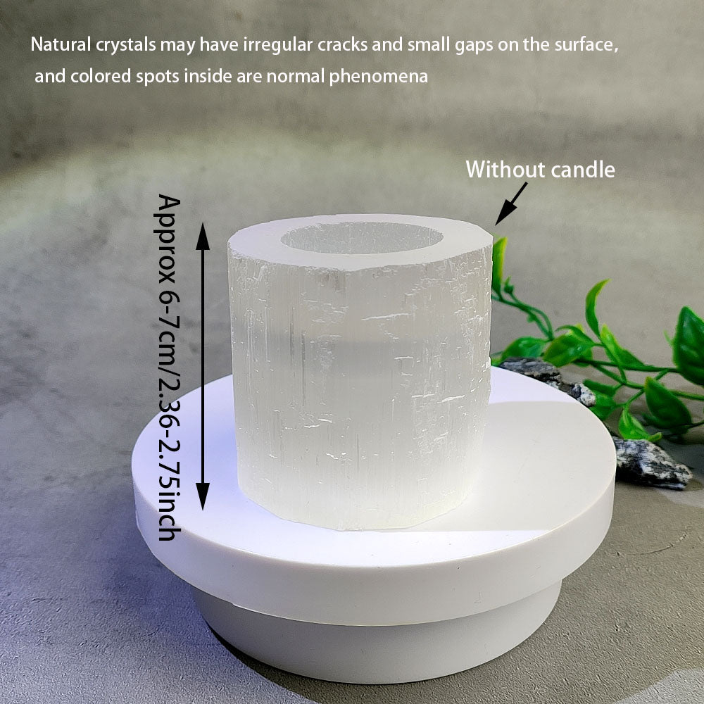 White Selenite Candlestick Ornament