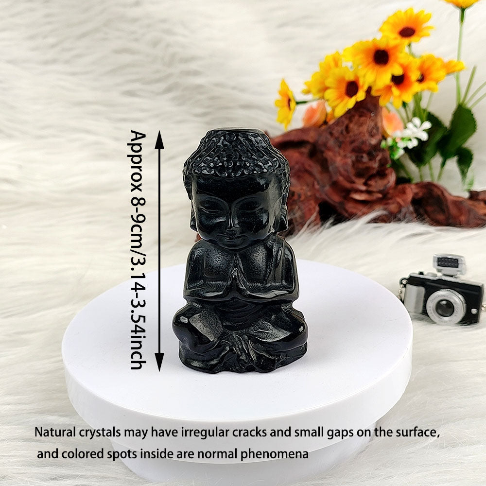 Obsidian Buddha Carving