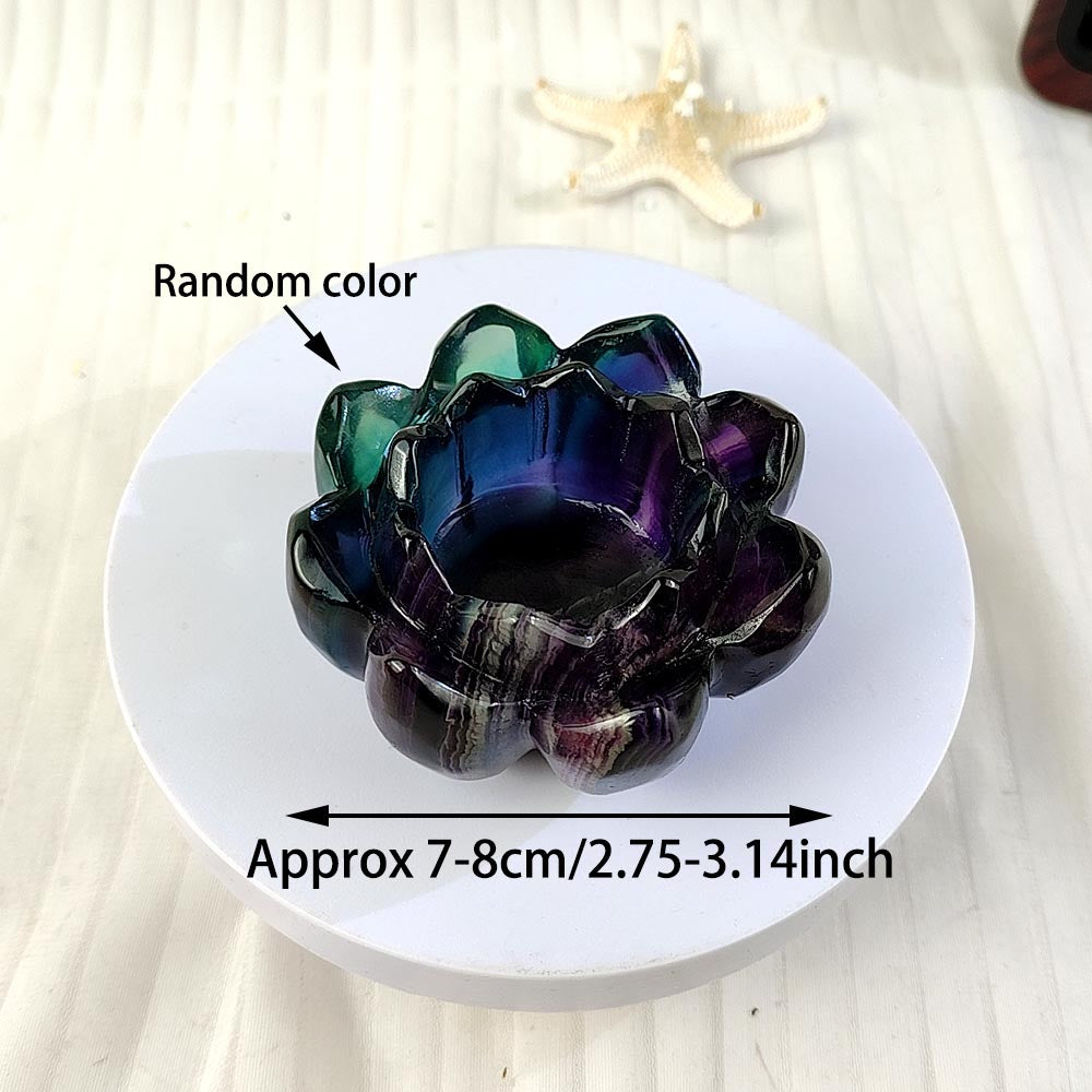 Colorful Fluorite Lotus Bowl Ornament