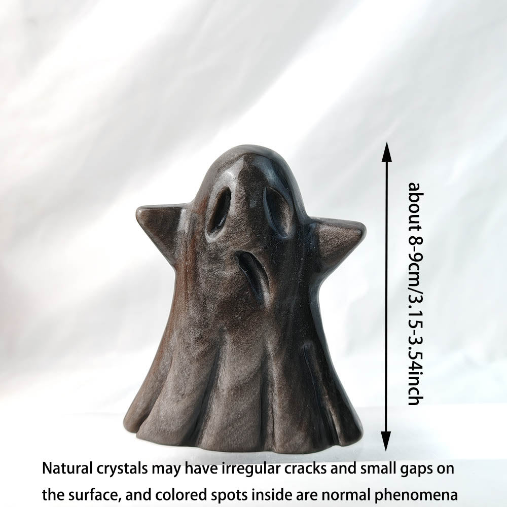Silvery Obsidian Ghost Carving