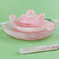 Hand Carvde Rose Quartz Plate in Different Size For Decor And Gift