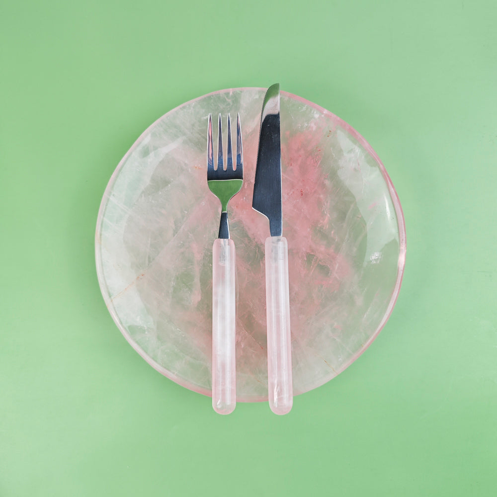 Hand Carvde Rose Quartz Plate in Different Size For Decor And Gift