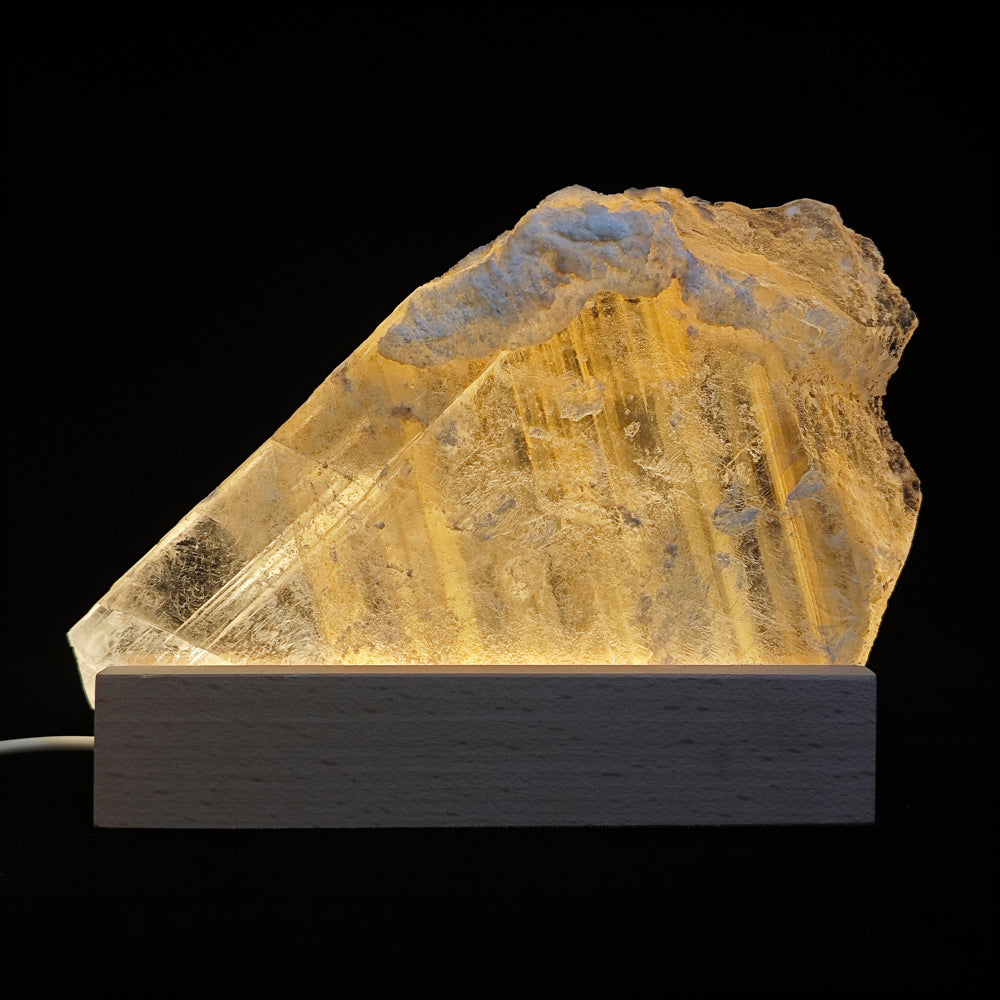 Selenite Slice With Light USB - Kindfull Crystal