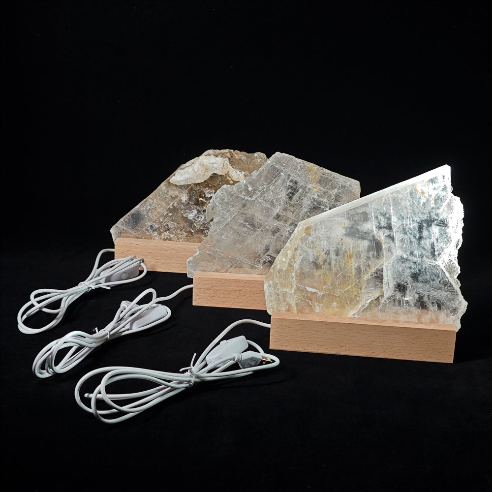 Selenite Slice With Light USB - Kindfull Crystal