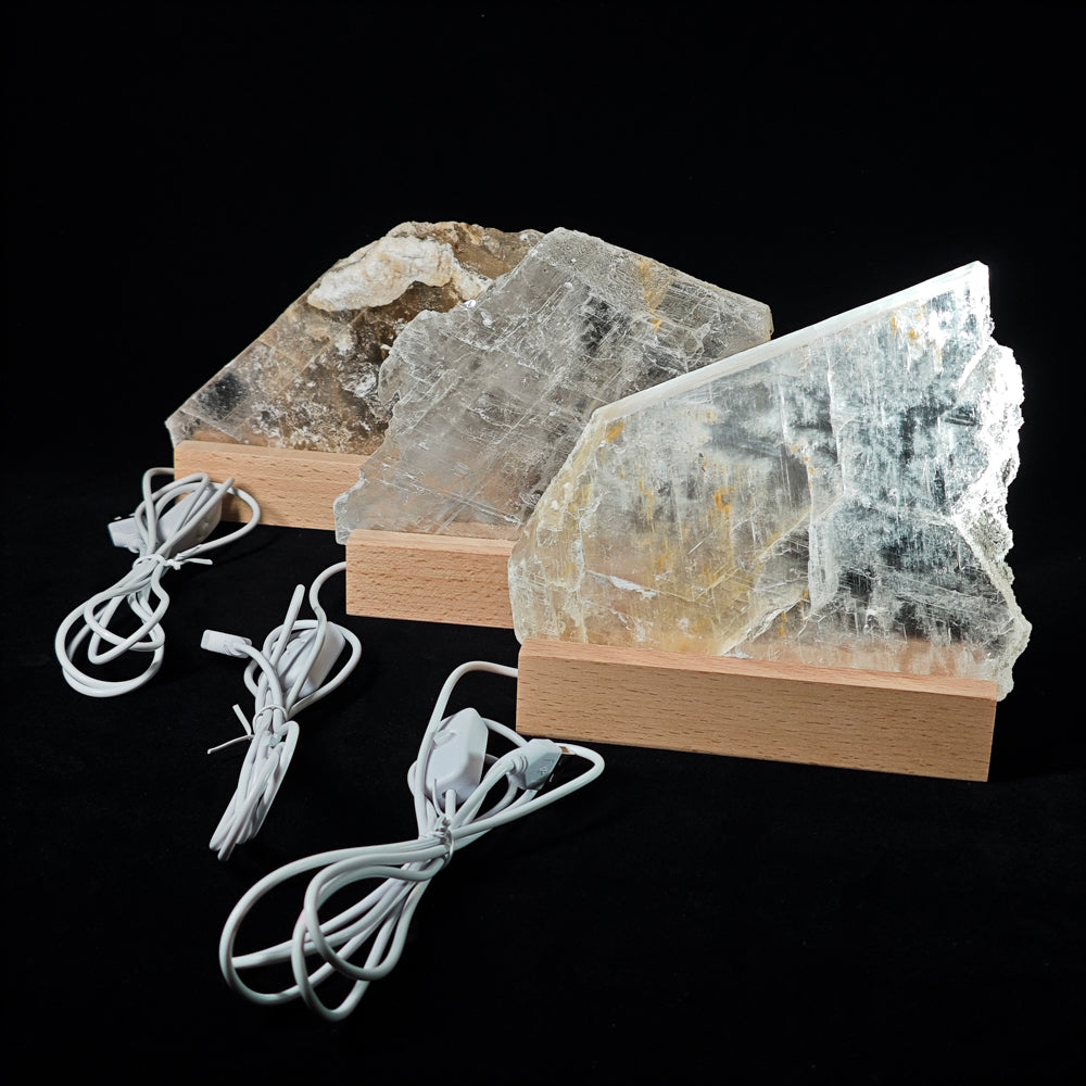 Selenite Slice With Light USB - Kindfull Crystal