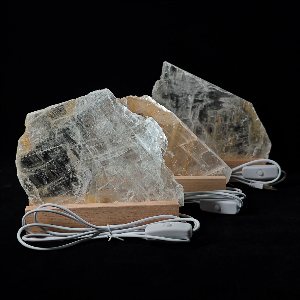 Selenite Slice With Light USB - Kindfull Crystal