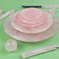 Hand Carvde Rose Quartz Plate in Different Size For Decor And Gift
