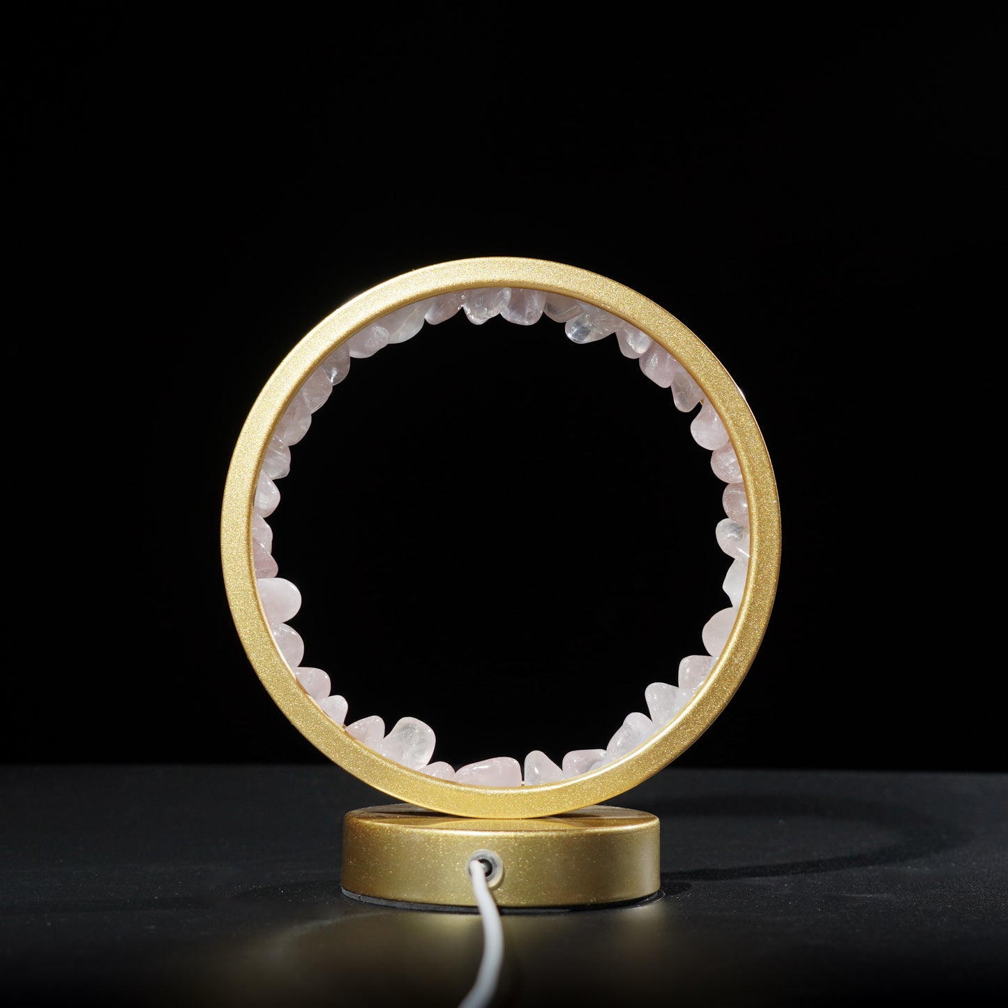 Round Rose quartz lamp