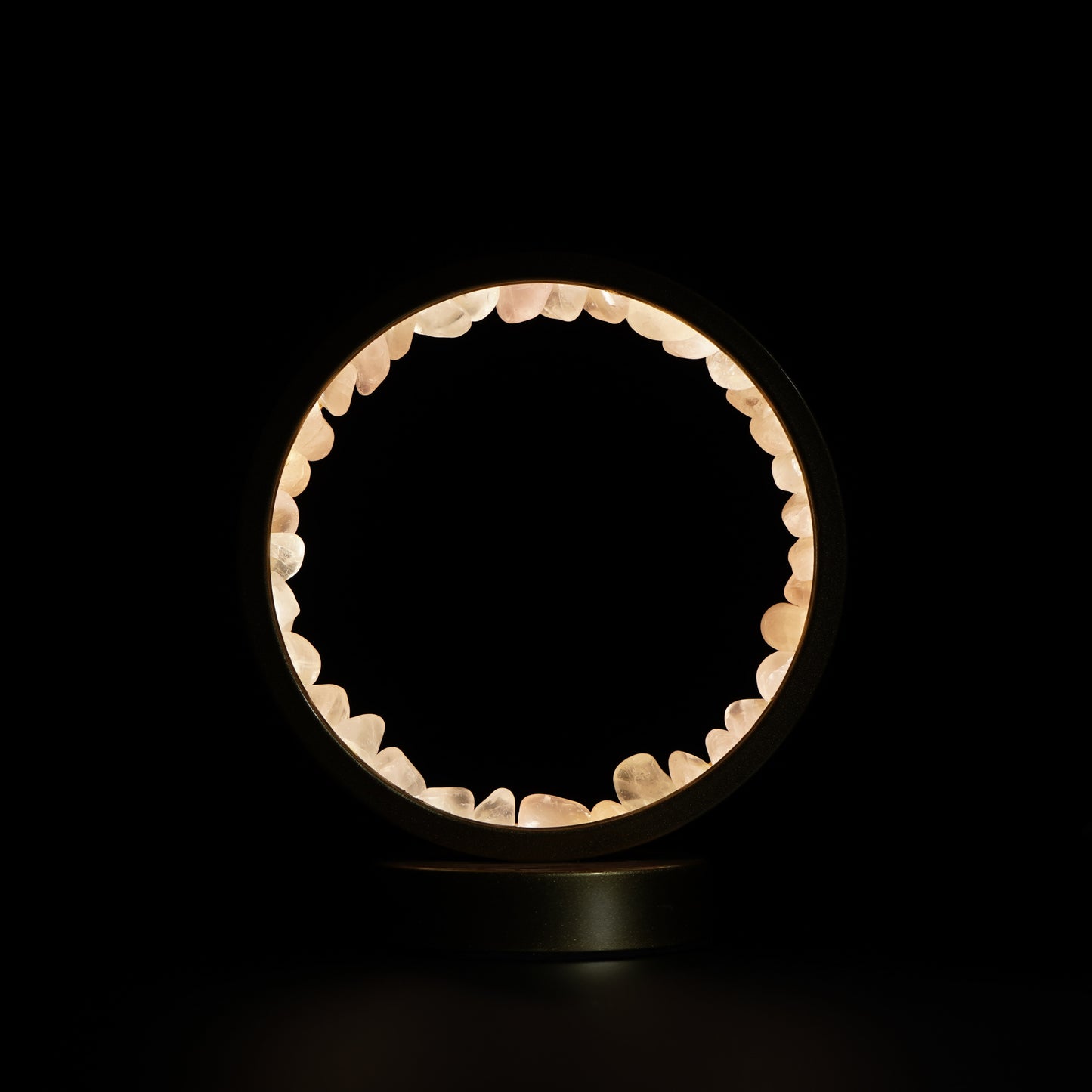 Round Rose quartz lamp